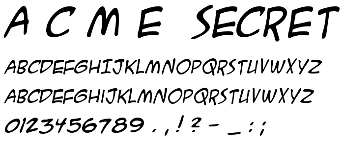 A.C.M.E. Secret Agent Italic font